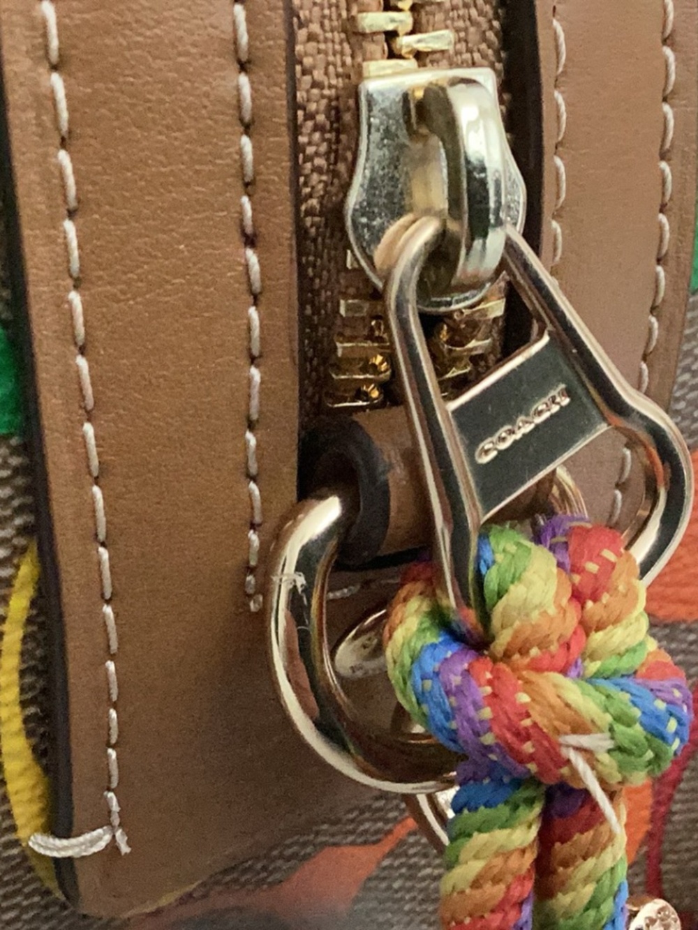 Coach Rainbow Signature Canvas Rowan Satchel Handbag New Without tags - Picture 5 of 11
